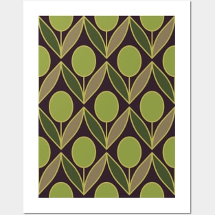 Olives - Mediterranean pattern Posters and Art